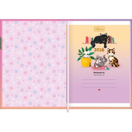 Foto ilustrativa Agenda Costurada MIni 7,8 x 10,8 cm Purrfect Cats 2026