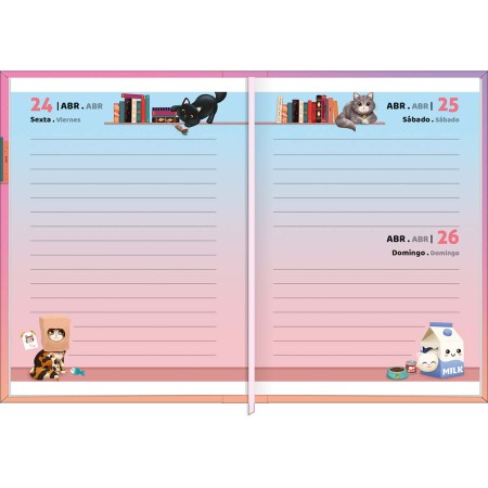 Foto ilustrativa Agenda Costurada MIni 7,8 x 10,8 cm Purrfect Cats 2026