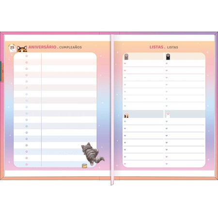 Foto ilustrativa Agenda Costurada MIni 7,8 x 10,8 cm Purrfect Cats 2026