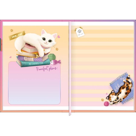 Foto ilustrativa Agenda Costurada MIni 7,8 x 10,8 cm Purrfect Cats 2026