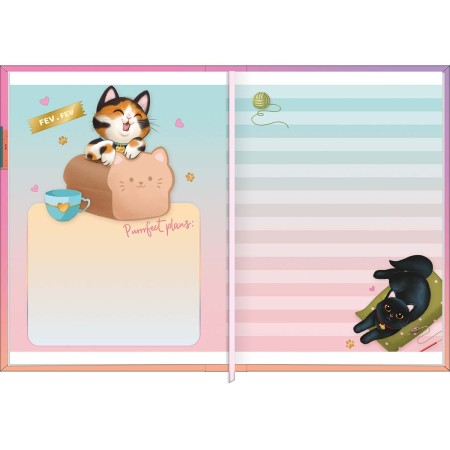Foto ilustrativa Agenda Costurada MIni 7,8 x 10,8 cm Purrfect Cats 2026