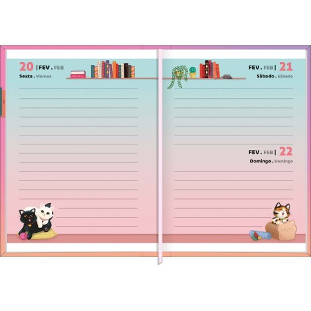 Foto ilustrativa Agenda Costurada MIni 7,8 x 10,8 cm Purrfect Cats 2026