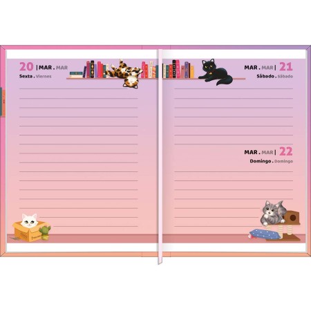 Foto ilustrativa Agenda Costurada MIni 7,8 x 10,8 cm Purrfect Cats 2026