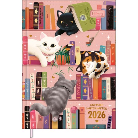 Foto ilustrativa Agenda Costurada MIni 7,8 x 10,8 cm Purrfect Cats 2026
