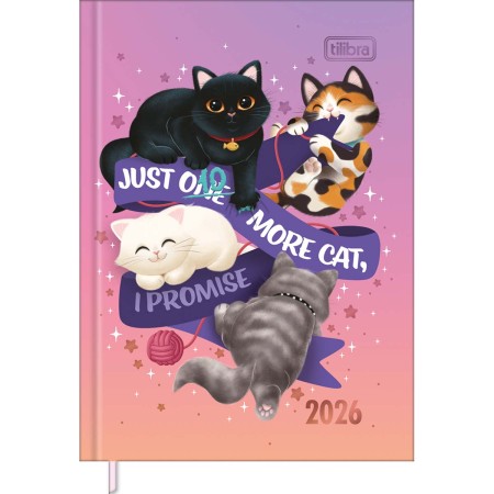 Foto ilustrativa Agenda Costurada MIni 7,8 x 10,8 cm Purrfect Cats 2026