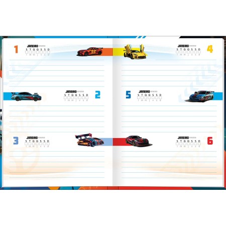 Foto ilustrativa Agenda Costurada Permanente X-Racing 3D M4