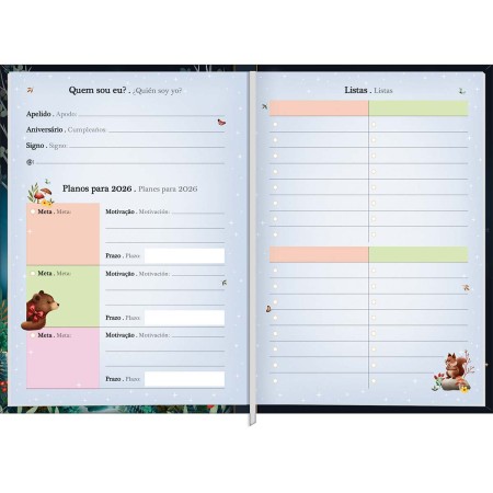 Foto ilustrativa Agenda Costurada Petit Diária 10,5 x 14,8 cm Loveland 2026