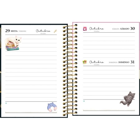 Foto ilustrativa Agenda Espiral 11 x 15,4 mm Purrfect Cats 2027