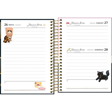 Foto ilustrativa Agenda Espiral 11 x 15,4 mm Purrfect Cats 2027