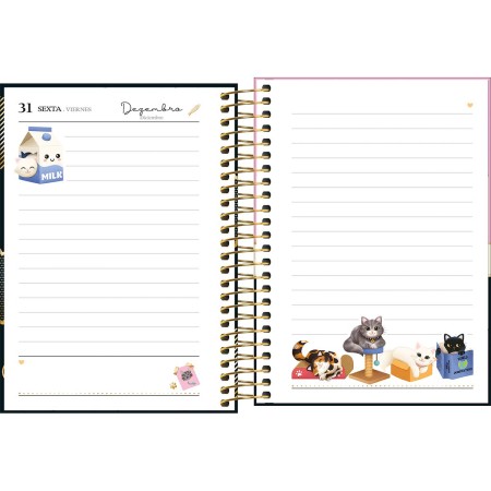 Foto ilustrativa Agenda Espiral 11 x 15,4 mm Purrfect Cats 2027