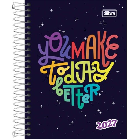 Foto ilustrativa Agenda Espiral Diária 11 x 15,4 cm Spice Feminina 2027