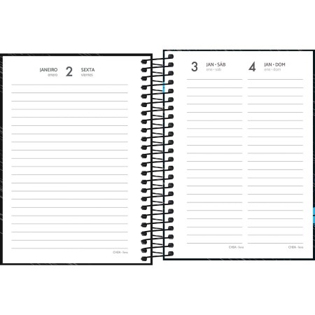 Foto ilustrativa Agenda Espiral Diária 11 x 15,4 cm Spice Masculina 2026