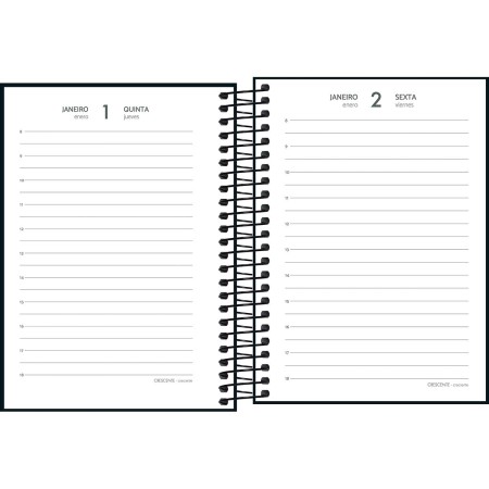 Foto ilustrativa Agenda Espiral Diária 11 x 15,4 cm Spice Preta 2026
