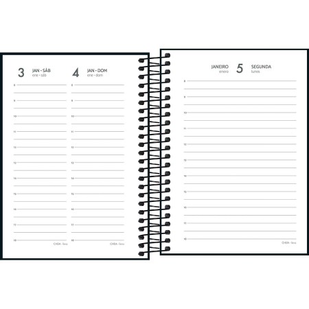 Foto ilustrativa Agenda Espiral Diária 11 x 15,4 cm Spice Preta 2026