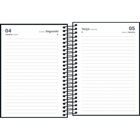 Foto ilustrativa Agenda Espiral Diária 11 x 15,4 cm Spice Preta 2027