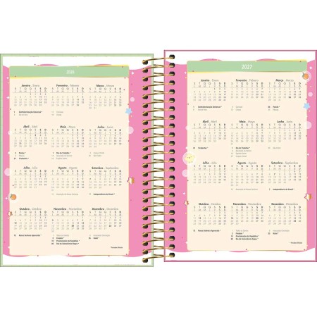 Foto ilustrativa Agenda Espiral Diária 11,0 x 15,4 cm Capyclub 2026