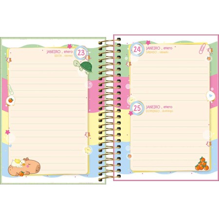 Foto ilustrativa Agenda Espiral Diária 11,0 x 15,4 cm Capyclub 2026