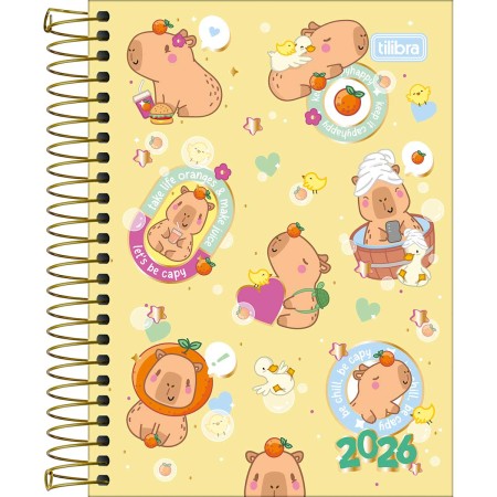 Foto ilustrativa Agenda Espiral Diária 11,0 x 15,4 cm Capyclub 2026