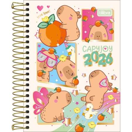 Foto ilustrativa Agenda Espiral Diária 11,0 x 15,4 cm Capyclub 2026