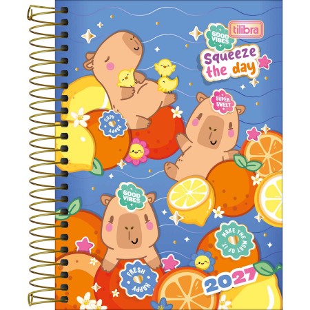 Foto ilustrativa Agenda Espiral Diária 11,0 x 15,4 cm Capyclub 2027