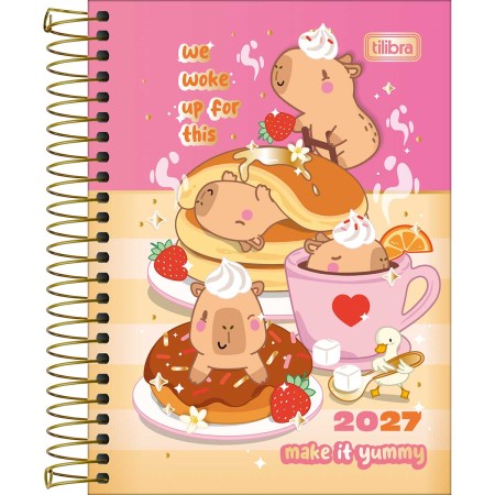 Foto ilustrativa Agenda Espiral Diária 11,0 x 15,4 cm Capyclub 2027