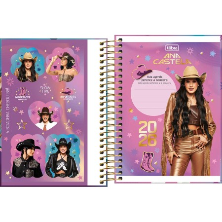 Foto ilustrativa Agenda Espiral Diária 11,7 x 16,4 cm Ana Castela 2026