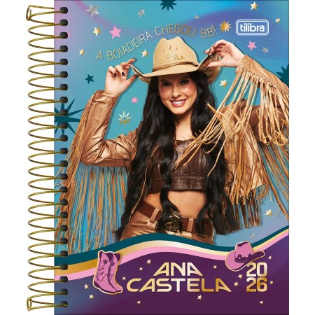 Foto ilustrativa Agenda Espiral Diária 11,7 x 16,4 cm Ana Castela 2026