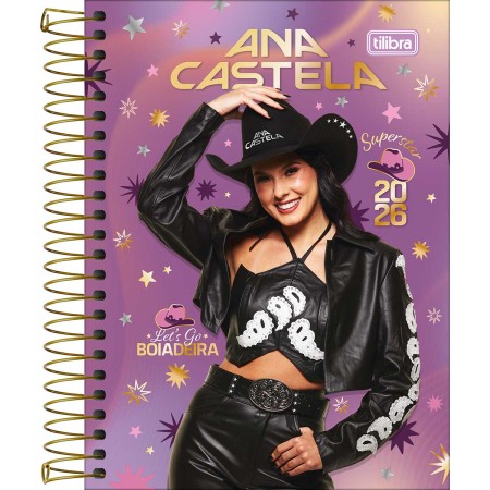 Foto ilustrativa Agenda Espiral Diária 11,7 x 16,4 cm Ana Castela 2026