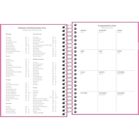 Foto ilustrativa Agenda Espiral Diária 11,7 x 16,4 cm D+ Feminina 2026