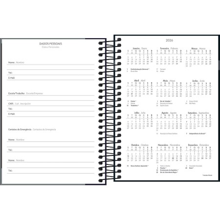 Foto ilustrativa Agenda Espiral Diária 11,7 x 16,4 cm D+ Masculina 2026