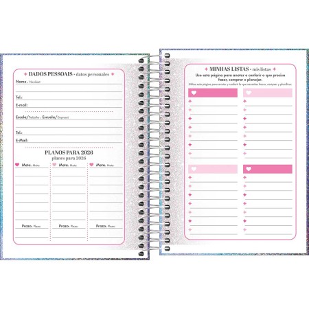 Foto ilustrativa Agenda Espiral Diária 11,7 x 16,4 cm Glow 2026