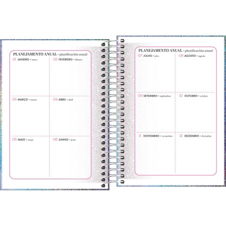 Foto ilustrativa Agenda Espiral Diária 11,7 x 16,4 cm Glow 2026