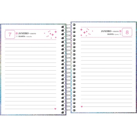 Foto ilustrativa Agenda Espiral Diária 11,7 x 16,4 cm Glow 2026