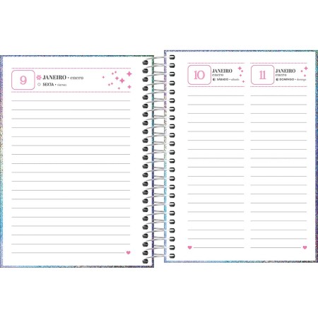 Foto ilustrativa Agenda Espiral Diária 11,7 x 16,4 cm Glow 2026