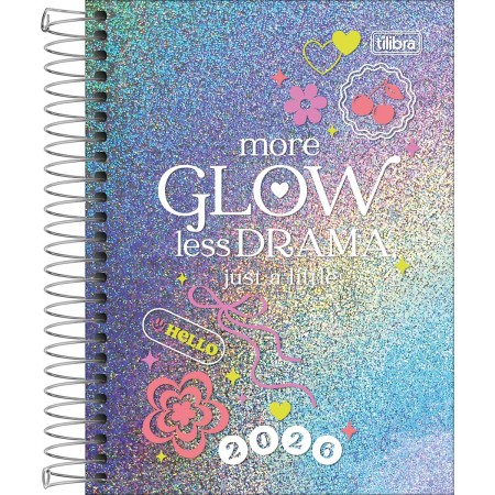 Foto ilustrativa Agenda Espiral Diária 11,7 x 16,4 cm Glow 2026