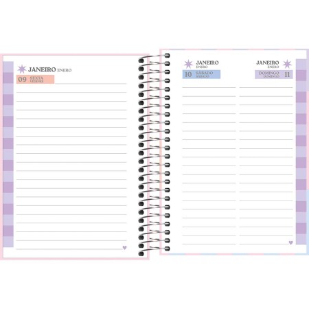 Foto ilustrativa Agenda Espiral Diária 11,7 x 16,4 cm Happy 2026