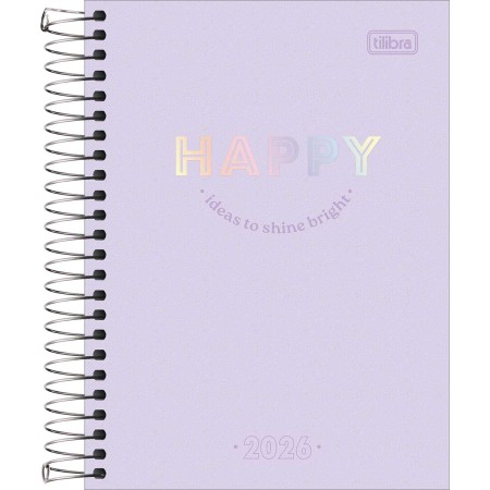 Foto ilustrativa Agenda Espiral Diária 11,7 x 16,4 cm Happy 2026