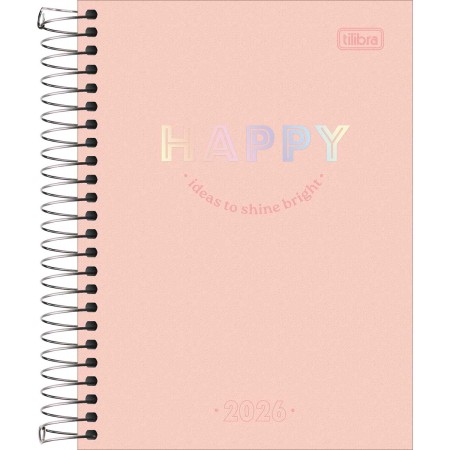 Foto ilustrativa Agenda Espiral Diária 11,7 x 16,4 cm Happy 2026