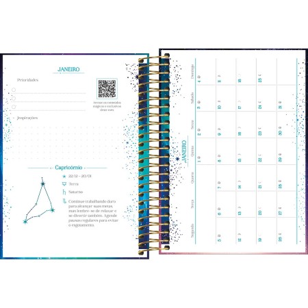 Foto ilustrativa Agenda Espiral Diária 11,7 x 16,4 cm Magic 2026
