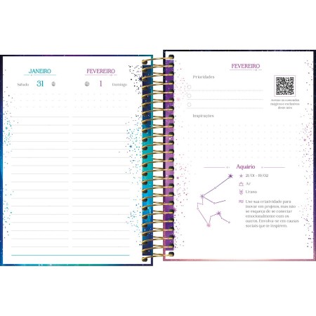 Foto ilustrativa Agenda Espiral Diária 11,7 x 16,4 cm Magic 2026