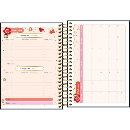 Foto ilustrativa Agenda Espiral Diária 11,7 x 16,4 cm Minnie 2026