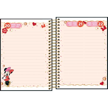 Foto ilustrativa Agenda Espiral Diária 11,7 x 16,4 cm Minnie 2026