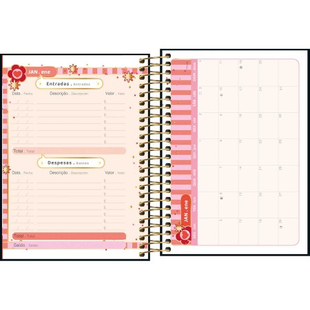 Foto ilustrativa Agenda Espiral Diária 11,7 x 16,4 cm Minnie 2026