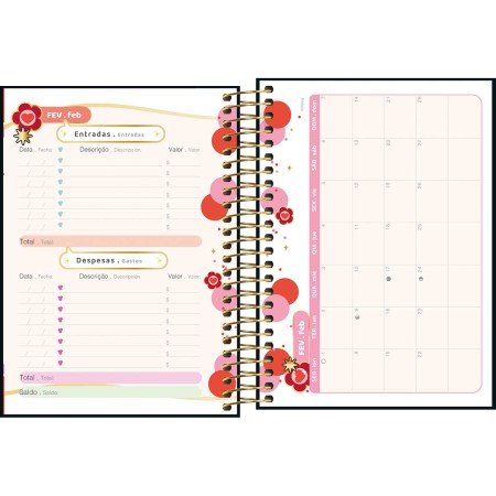 Foto ilustrativa Agenda Espiral Diária 11,7 x 16,4 cm Minnie 2026