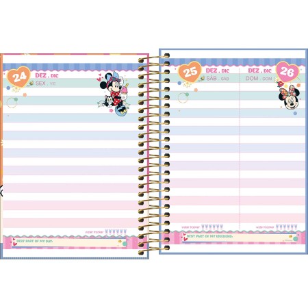 Foto ilustrativa Agenda Espiral Diária 11,7 x 16,4 cm Minnie 2027