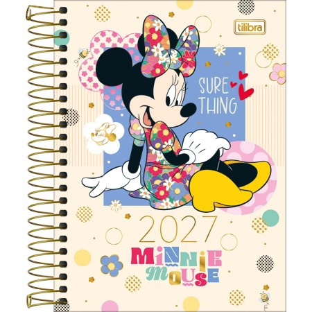 Foto ilustrativa Agenda Espiral Diária 11,7 x 16,4 cm Minnie 2027