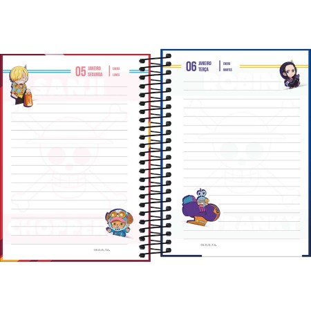 Foto ilustrativa Agenda Espiral Diária 11,7 x 16,4 cm One Piece 2026