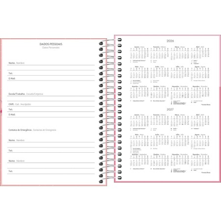 Foto ilustrativa Agenda Espiral Diária 11,7 x 16,4 cm Pepper Feminina 2026