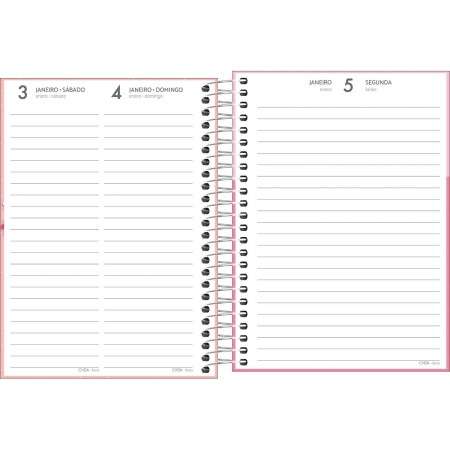Foto ilustrativa Agenda Espiral Diária 11,7 x 16,4 cm Pepper Feminina 2026