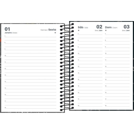 Foto ilustrativa Agenda Espiral Diária 11,7 x 16,4 cm Pepper Masculina 2027